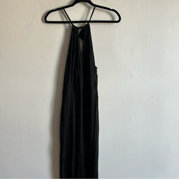 Anthropologie Maeve Sz M Black Relaxed Halter Jumpsuit - Picture 2 of 11